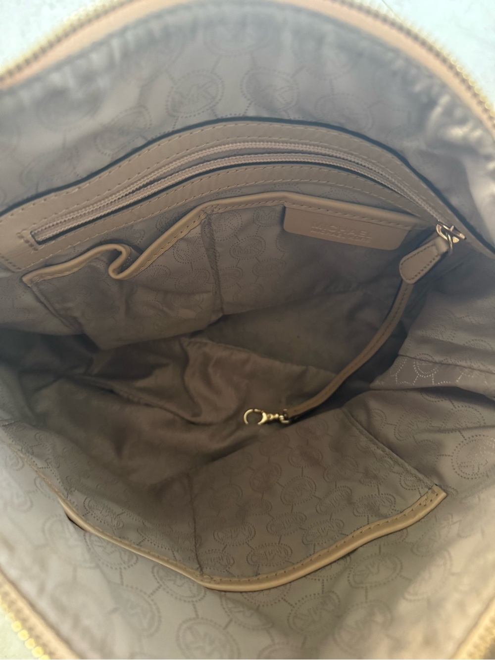 Michael Kors Jet Set Signature Brown Logo with Tan Trim and Gold Hardware (used) - Picture 9 of 9